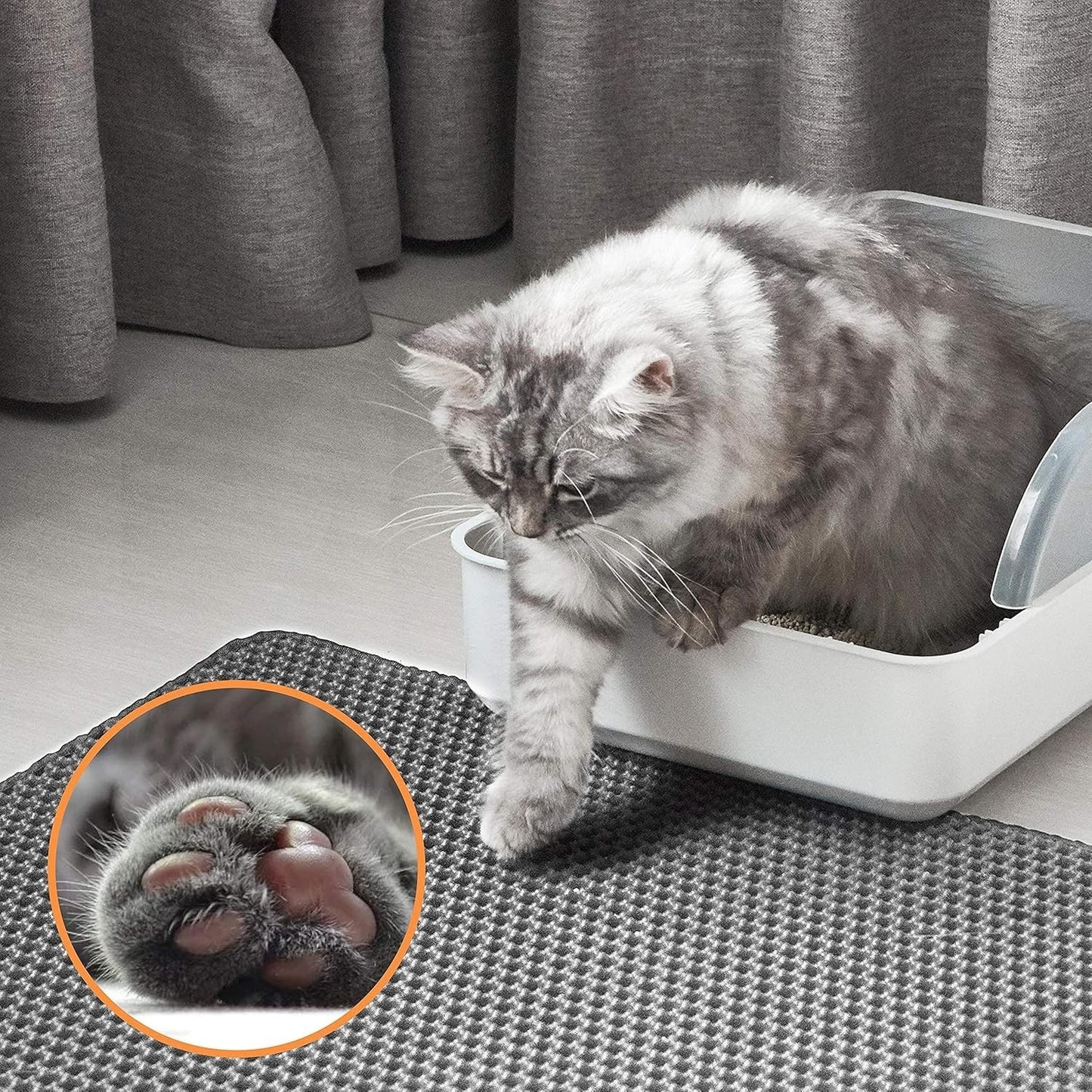 23" X 17" EVA Honeycomb CAT LITTER MAT Double Layer Non-Slip Odor-Free Box