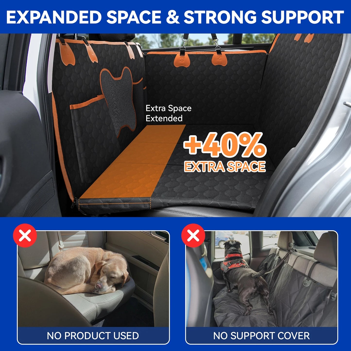 Dog Car Seat Cover Waterproof Pet Travel Dog Carrier Hammock Car Rear Back Seat Protector Mat Safety Carrier for Dogs