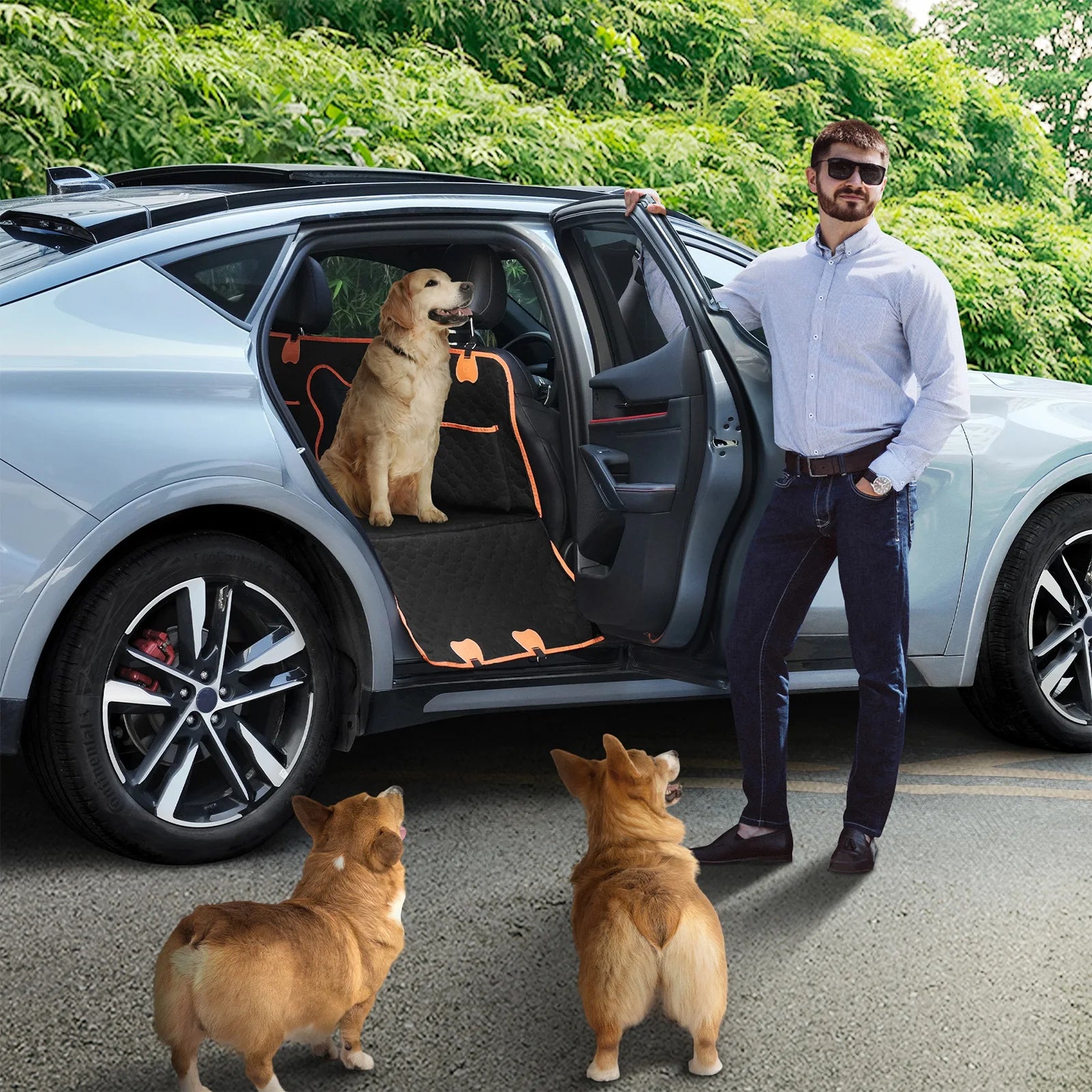 Dog Car Seat Cover Waterproof Pet Travel Dog Carrier Hammock Car Rear Back Seat Protector Mat Safety Carrier for Dogs