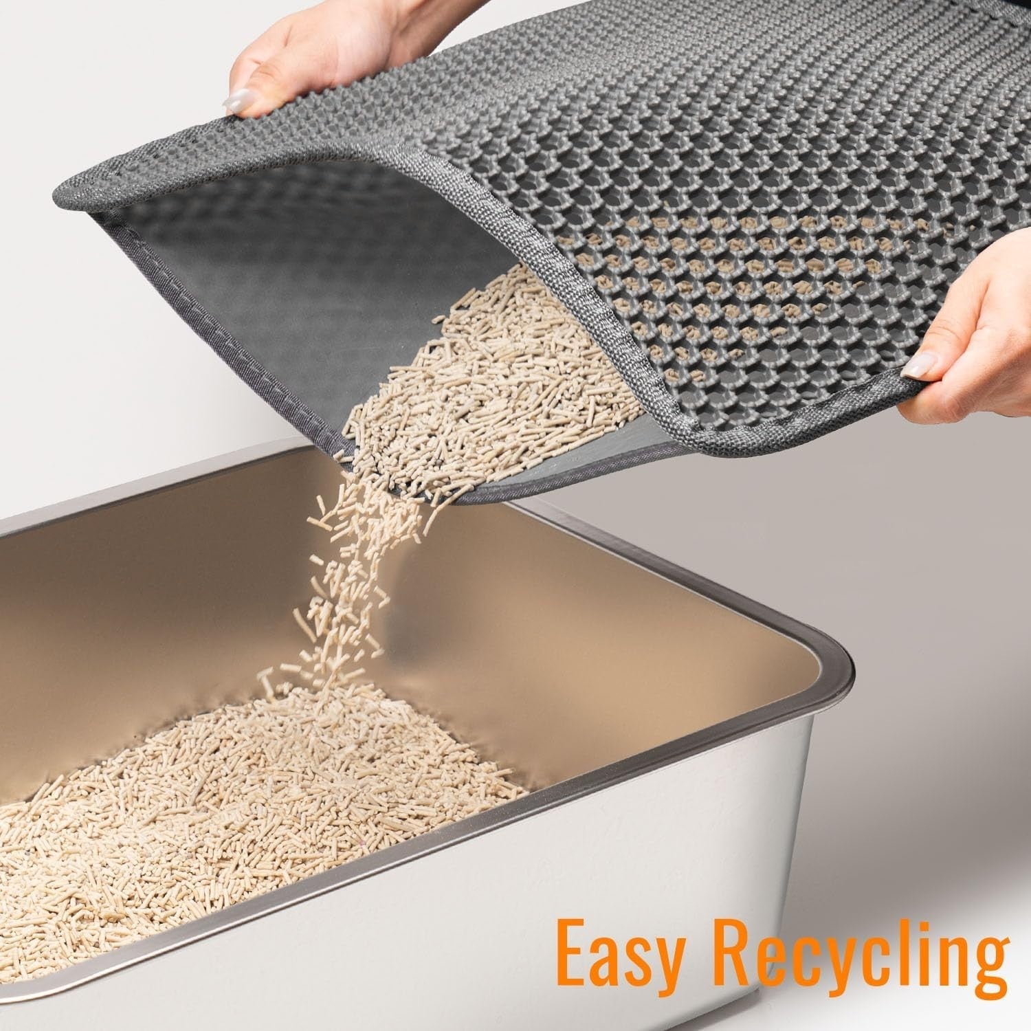 23" X 17" EVA Honeycomb CAT LITTER MAT Double Layer Non-Slip Odor-Free Box